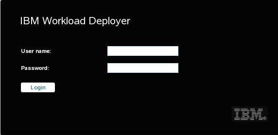 Workload Deployer 管理控制台登录窗口